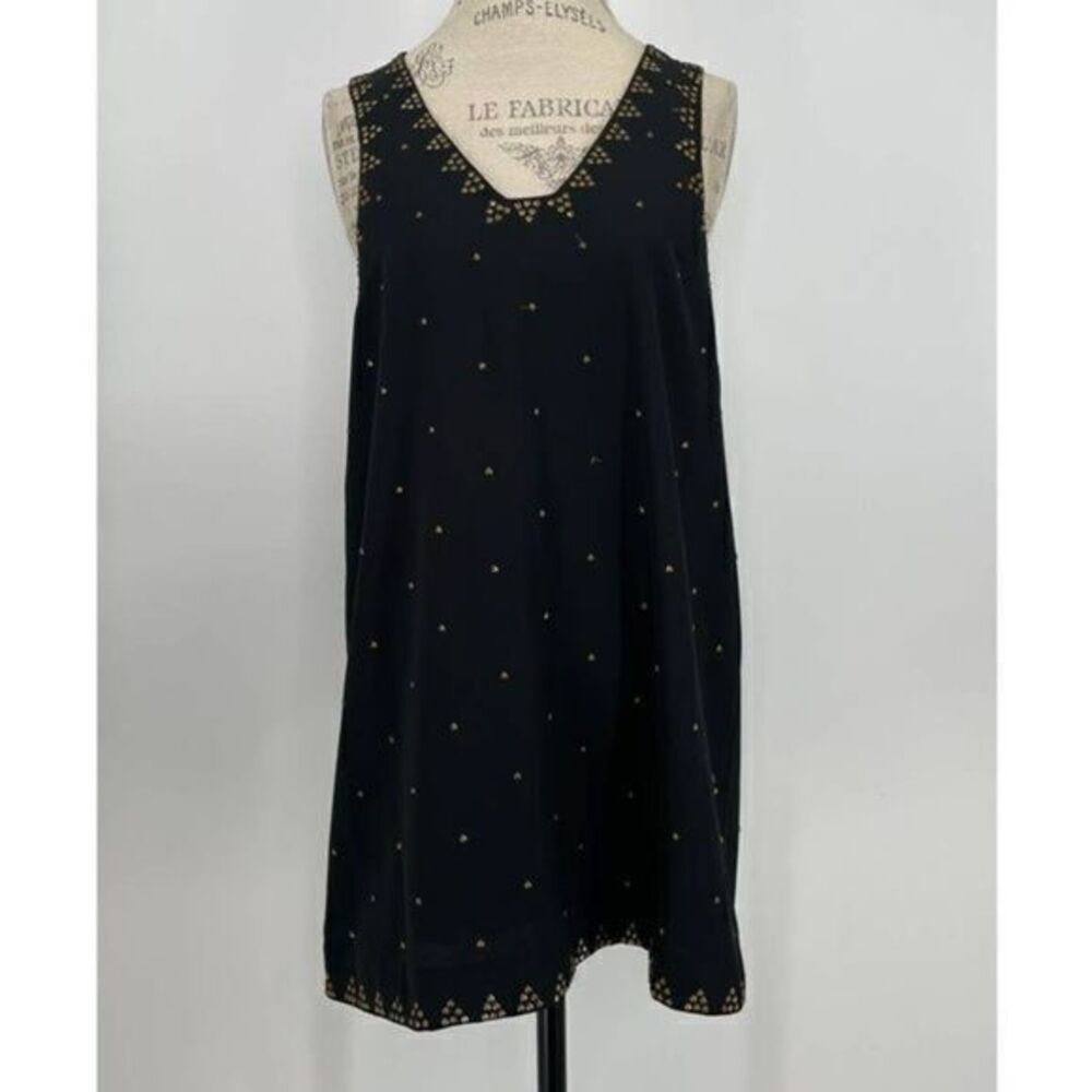 FREE PEOPLE Black Studded Mini Sleeveless Dress